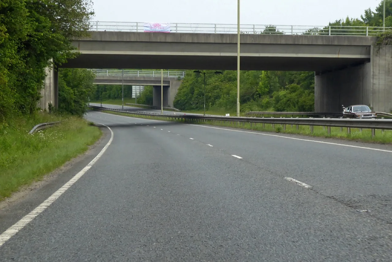 A339 Ringway East, Basingstoke. The four Ringway sections carry almost every cross-town journey, which is why a single overnight closure on one of them reroutes the whole town