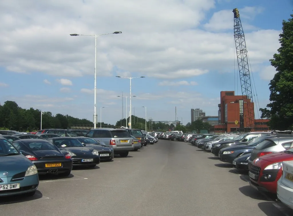 The car park at Basingstoke station, looking towards Basing View. Station parking is run by South Western Railway, not the council, and is priced on a different system